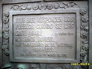 Placa Monumento Romero